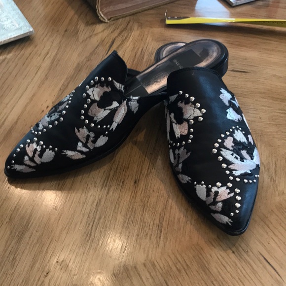 Dolce Vita Shoes - Dolce Vita Floral & Stud Leather Mule Slides